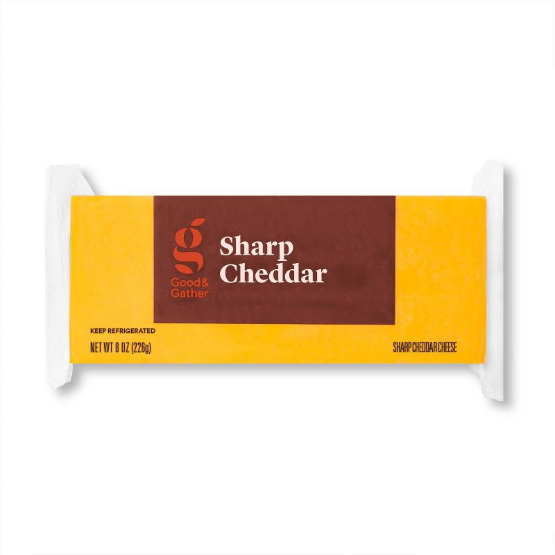 slide 1 of 3, Sharp Cheddar Cheese - 8oz - Good & Gather™, 8 oz