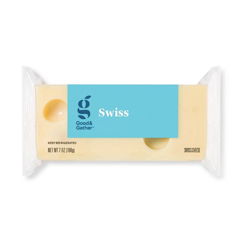 slide 1 of 3, Swiss Cheese - 7oz - Good & Gather™, 7 oz