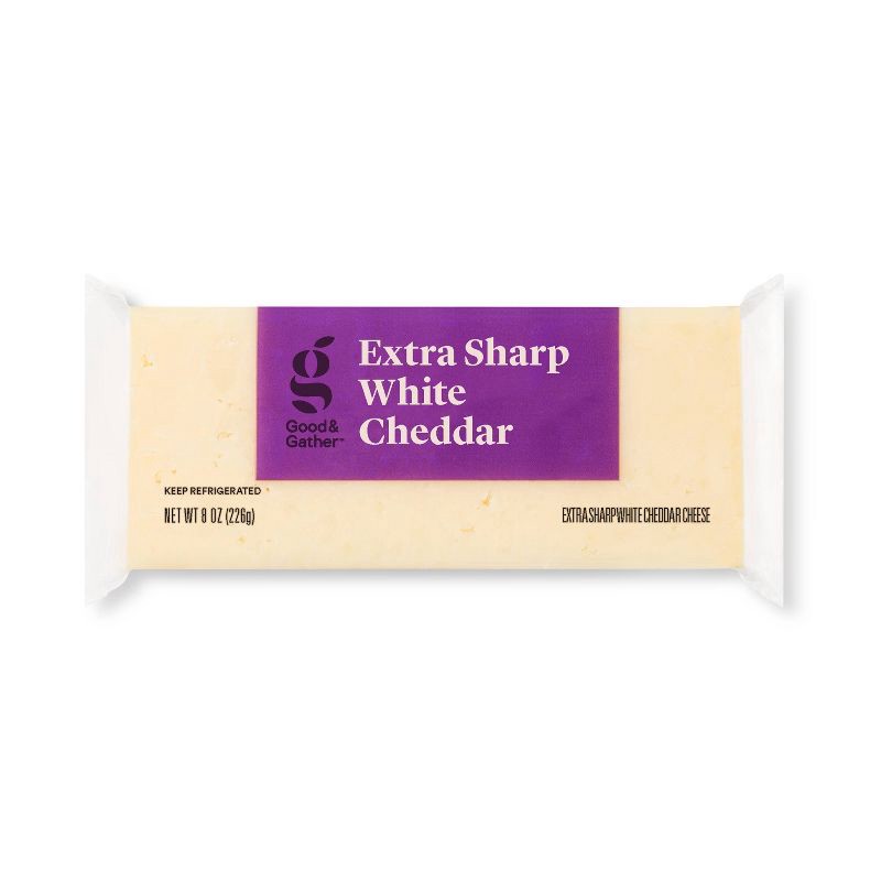 slide 1 of 3, Extra Sharp White Cheddar Cheese - 8oz - Good & Gather™, 8 oz