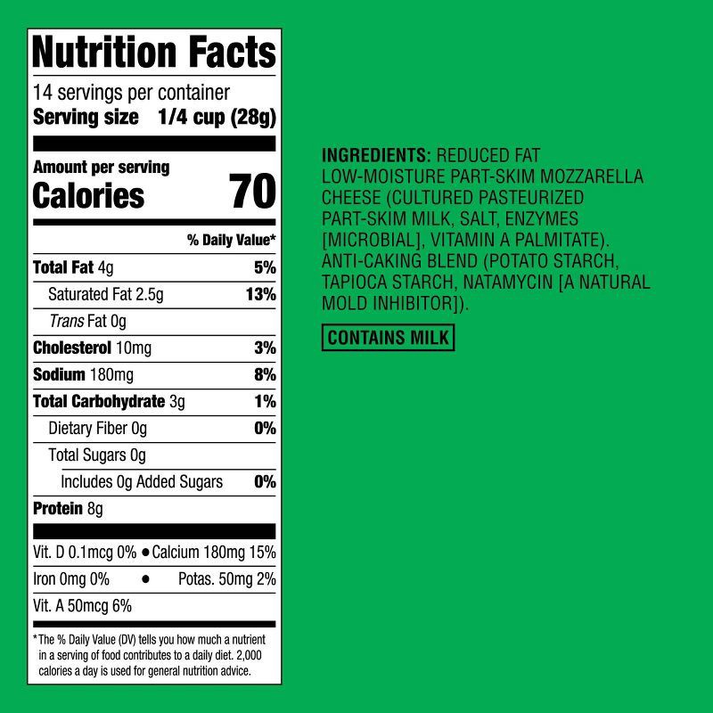 slide 4 of 4, Shredded Reduced Fat Mozzarella Cheese - 14oz - Good & Gather™, 14 oz