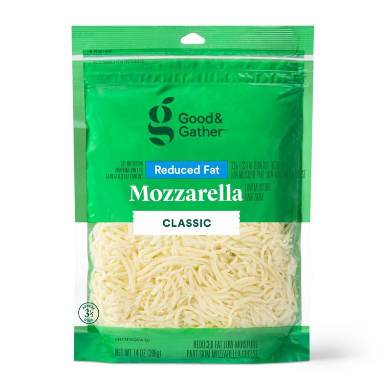 slide 1 of 3, Shredded Reduced Fat Mozzarella Cheese - 14oz - Good & Gather™, 14 oz