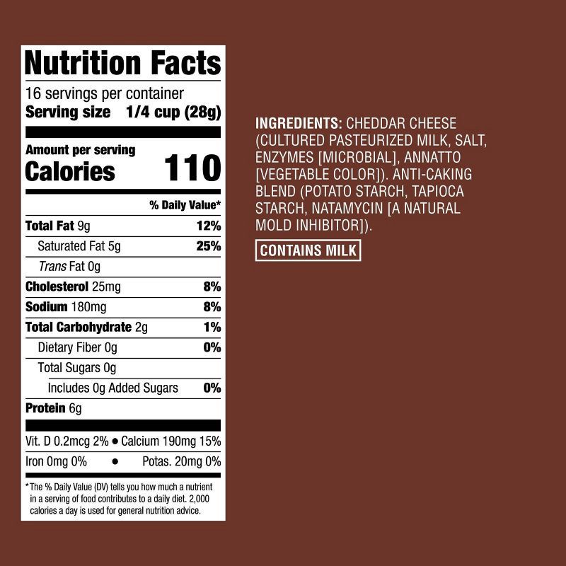 slide 4 of 4, Shredded Sharp Cheddar Cheese - 16oz - Good & Gather™, 16 oz