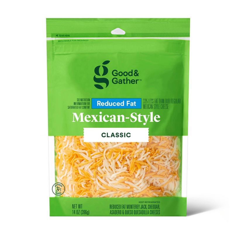 slide 1 of 3, Shredded Reduced Fat Mexican-Style Cheese - 14oz - Good & Gather™, 14 oz