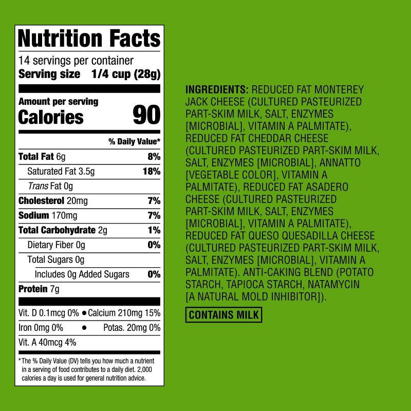 slide 4 of 4, Shredded Reduced Fat Mexican-Style Cheese - 14oz - Good & Gather™, 14 oz