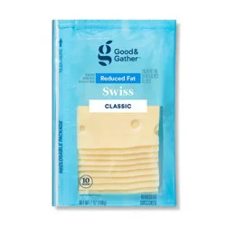 Reduced Fat Swiss Deli Sliced Cheese - 7oz/10 slices - Good & Gather™