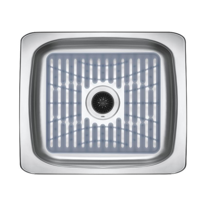 slide 4 of 8, OXO 11.3" x 12.8" Silicone Sink Mat Gray: Kitchen Sink Protector & Dish Drying Mat, Machine Washable, 1 ct
