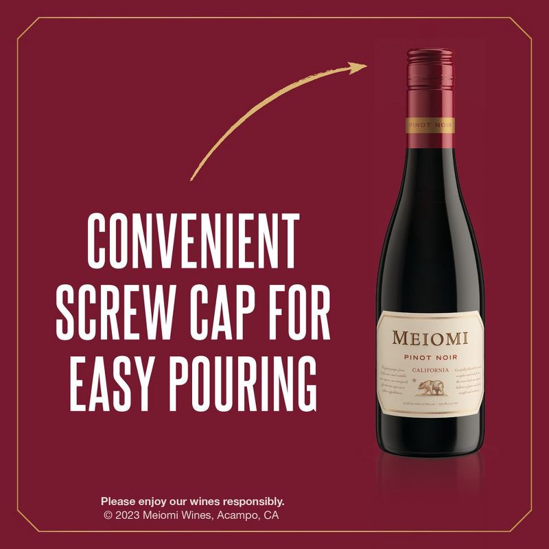 slide 2 of 16, Meiomi Pinot Noir Red Wine - 375ml Half Bottle, 375 ml