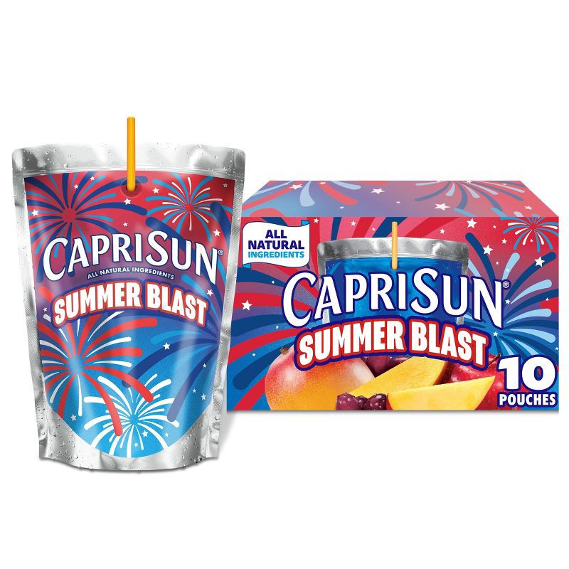 slide 1 of 9, Capri Sun Summer Blast Passionfruit Mango Juice Boxes - 10pk/6 fl oz Pouches, 10 ct; 6 fl oz
