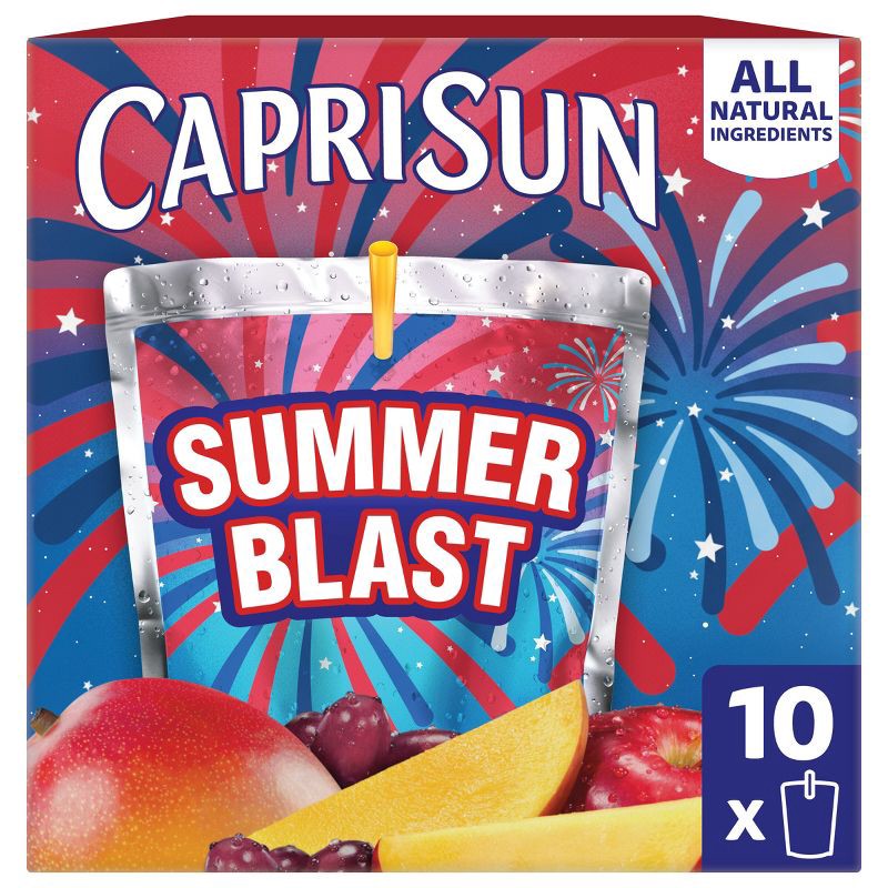 slide 1 of 9, Capri Sun Summer Blast Passionfruit Mango Juice Boxes - 10pk/6 fl oz Pouches, 10 ct; 6 fl oz