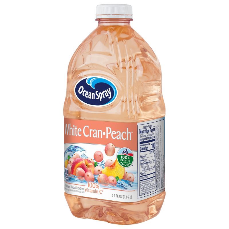 slide 9 of 9, Ocean Spray White Cran-Peach Juice Drink - 64 fl oz Bottle, 64 fl oz