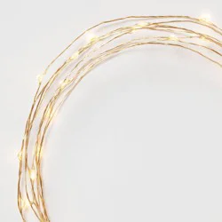 90ct Extended LED Fairy Light Brass - Room Essentials™: Indoor USB/Battery Operated, Timer Function, Modern Decor