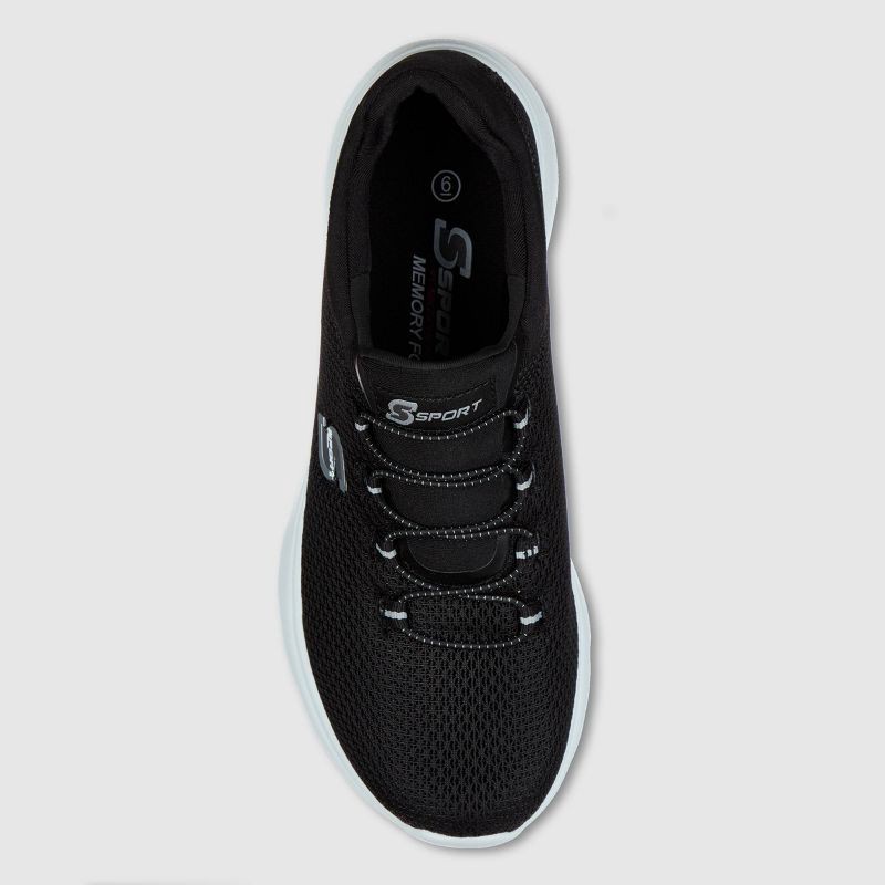 slide 3 of 4, S Sport by Skechers Women's Rummie Pull-On Sneakers - Black 9: Slip-On, Cushioned Insole, Flexible Outsole, Machine Washable, 1 ct