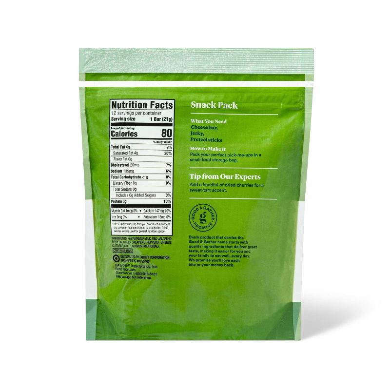 slide 2 of 3, Pepper Jack Cheese Snack Bars - 9oz/12ct - Good & Gather™, 12 ct; 9 oz