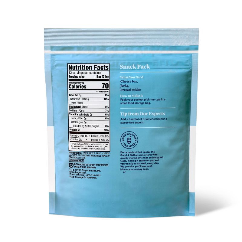 slide 2 of 3, Gouda Cheese Snack Bars - 9oz/12ct - Good & Gather™, 12 ct; 9 oz