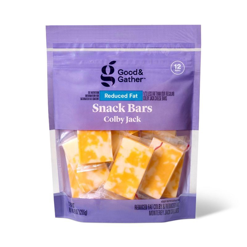 slide 1 of 4, Reduced Fat Colby Jack Cheese Snack Bars - 9oz/12ct - Good & Gather™, 12 ct; 9 oz