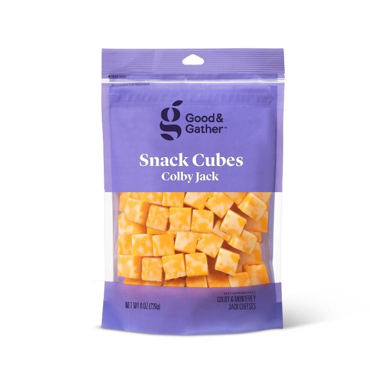slide 1 of 3, Colby Jack Cheese Cubes - 8oz - Good & Gather™, 8 oz