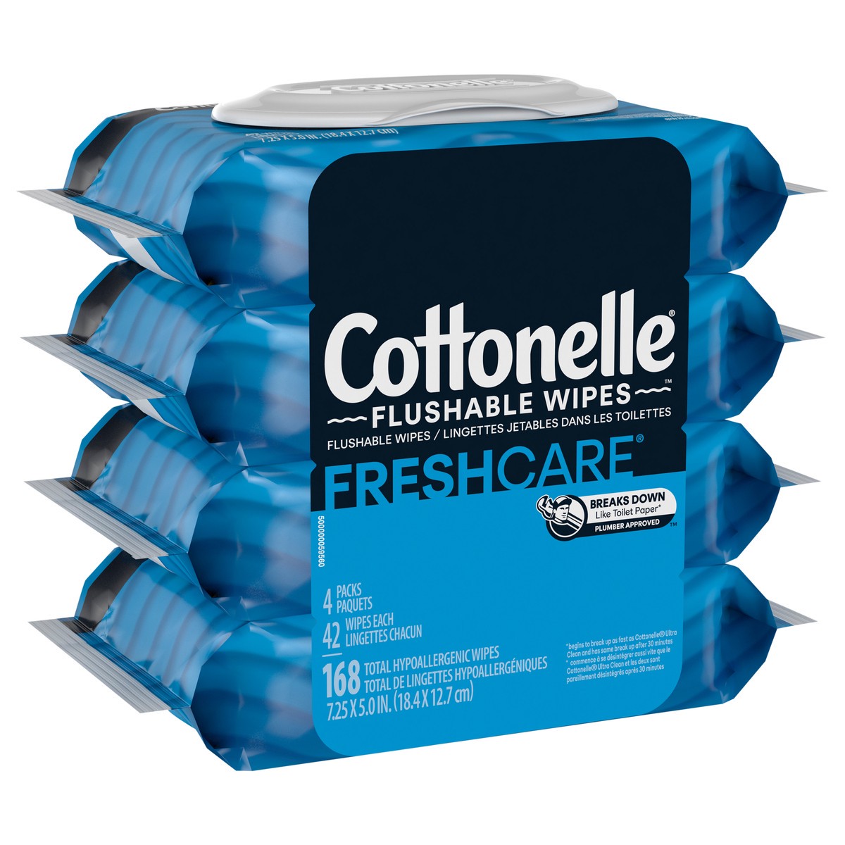 slide 9 of 9, Cottonelle Fresh Care Flushable Wet Wipes, Adult Wet Wipes, 4 Flip-Top Packs, 42 Wipes per Pack (168 Total Flushable Wipes), 4 ct