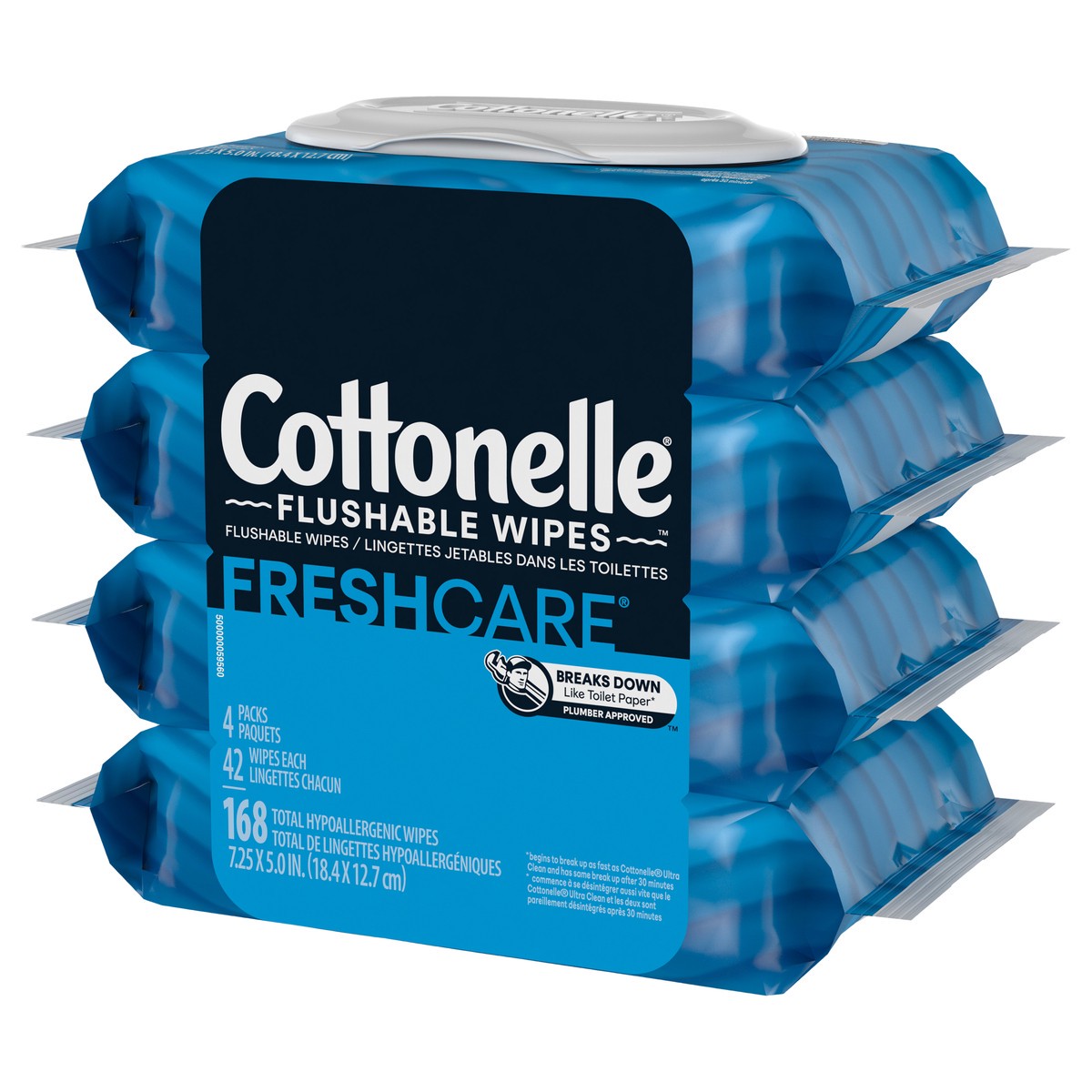 slide 6 of 9, Cottonelle Fresh Care Flushable Wet Wipes, Adult Wet Wipes, 4 Flip-Top Packs, 42 Wipes per Pack (168 Total Flushable Wipes), 4 ct