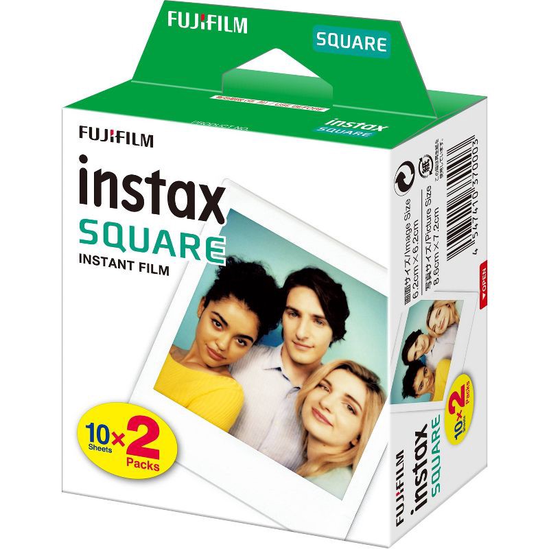 slide 3 of 3, Fujifilm INSTAX SQUARE Instant Film Twin Pack, 1 ct