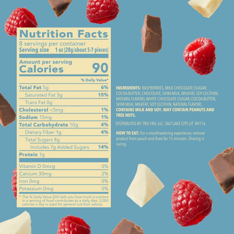 slide 2 of 7, Tru Fru White & Milk Chocolate Frozen Whole Raspberries - 8oz, 8 oz