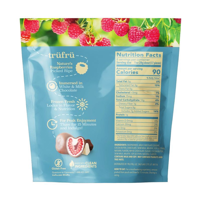 slide 2 of 7, Tru Fru White & Milk Chocolate Frozen Whole Raspberries - 8oz, 8 oz