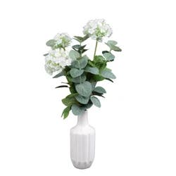 Elements 18 Inch Hydrangea White Vase Polysilk Artificial Greenery