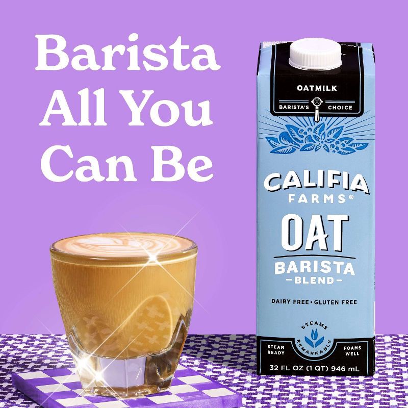 slide 3 of 8, Califia Farms Oat Barista Blend Oat Milk - 1qt, 1 qt