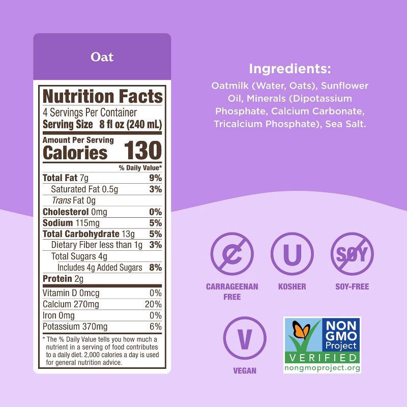 slide 6 of 8, Califia Farms Oat Barista Blend Oat Milk - 1qt, 1 qt