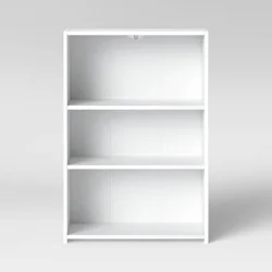 3 Shelf Bookcase White - Room Essentials™: Modern Style, Open Shelving, Wood Composite, No Tools Included