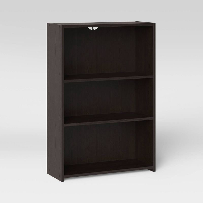 slide 3 of 4, 3 Shelf Bookcase Espresso Brown - Room Essentials™: Adjustable, Modern Design, Wood Composite, 1 ct
