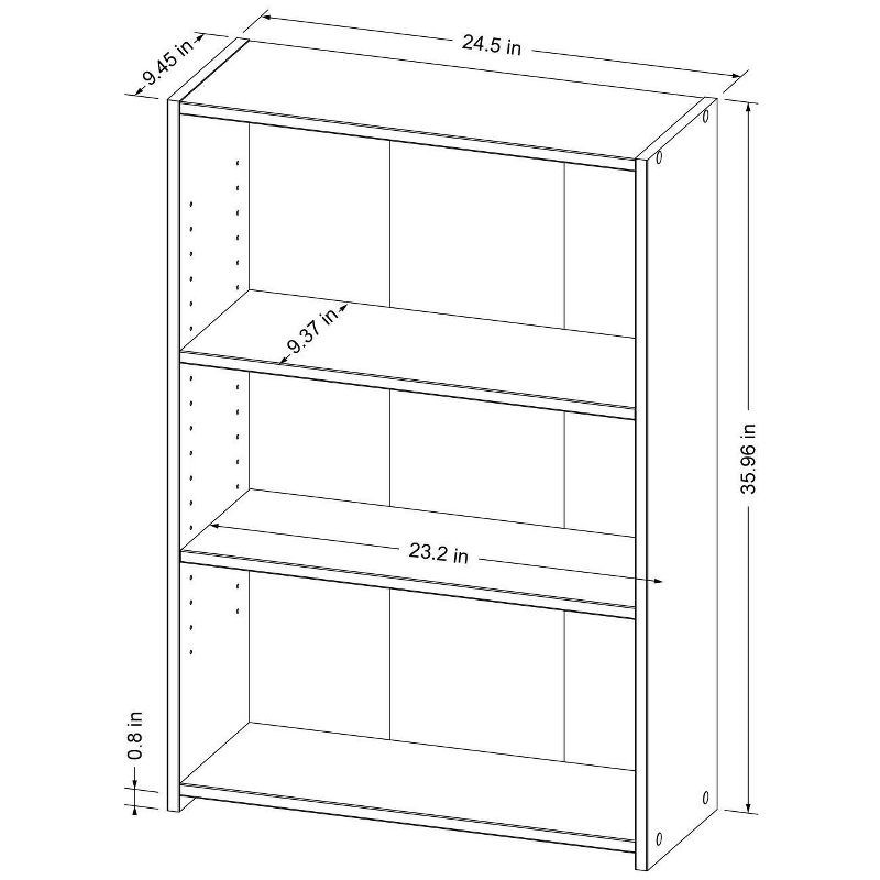 slide 4 of 4, 3 Shelf Bookcase Espresso Brown - Room Essentials™: Adjustable, Modern Design, Wood Composite, 1 ct