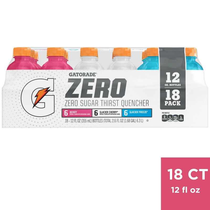 slide 1 of 5, Gatorade Zero Mixed Flavor Variety Pack Sports Drink - 18pk/12 fl oz Bottles, 18 ct; 12 fl oz