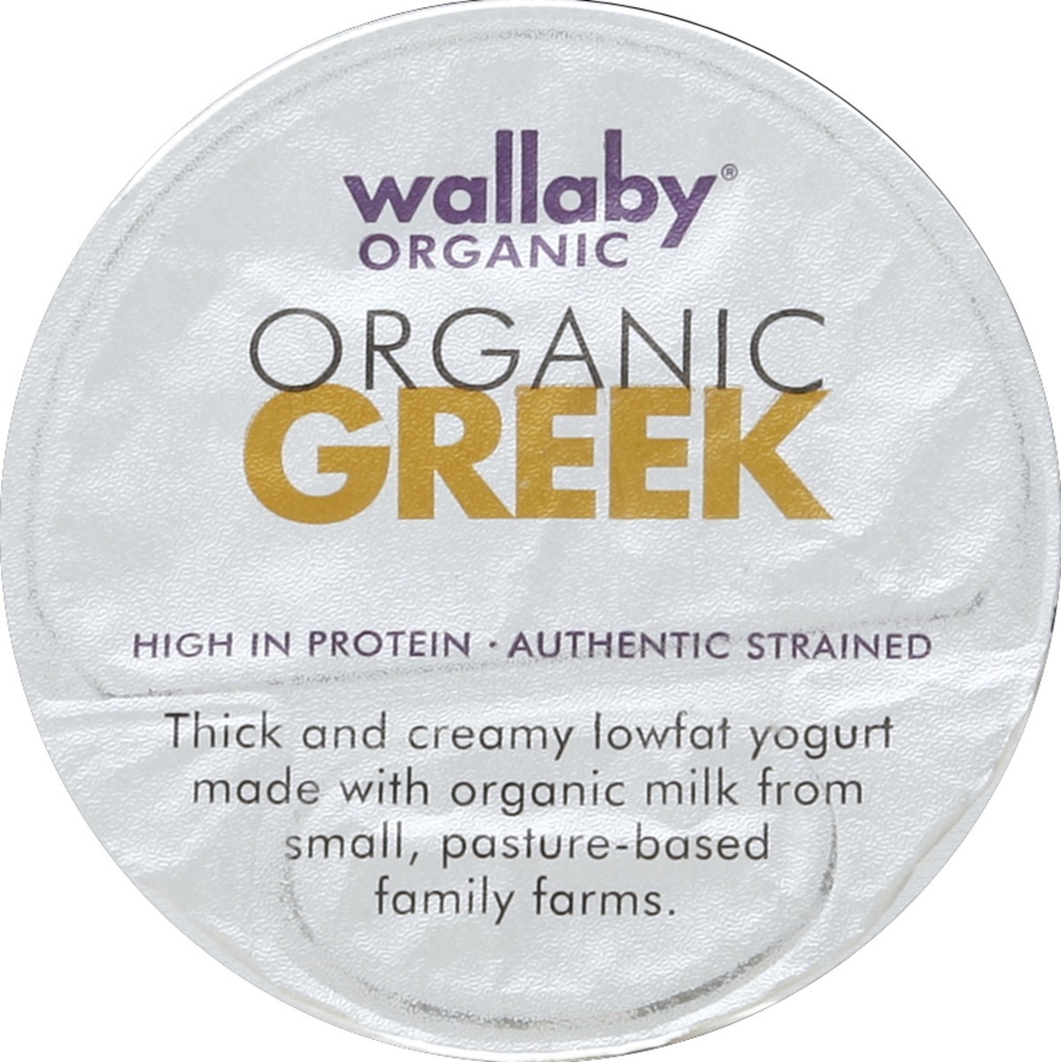 slide 3 of 3, Wallaby Organic Greek Low Fat with Strawberries Yogurt, 5.3 oz