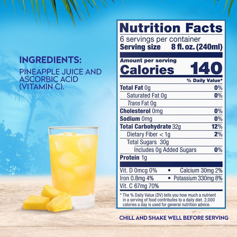 slide 4 of 9, Dole 100% Pineapple Juice - 46 fl oz Can, 46 fl oz