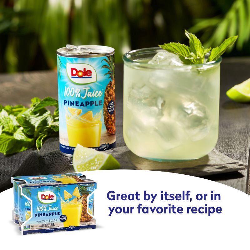 slide 6 of 8, Dole 100% Pineapple Juice - 6pk/6 fl oz Cans, 6 ct, 6 fl oz