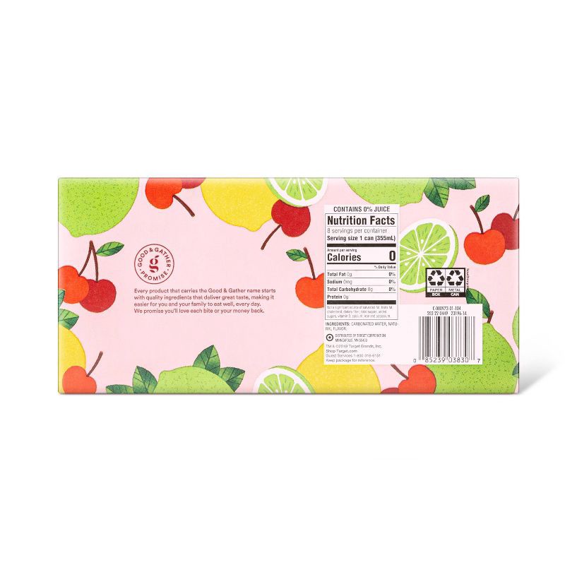 slide 2 of 5, Tropical Cherry Sparkling Water - 8pk/12 fl oz Cans - Good & Gather™, 8 ct; 12 fl oz