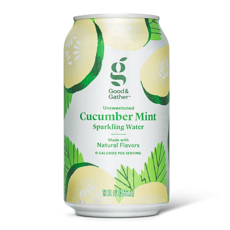 slide 2 of 3, Cucumber Mint Sparkling Water - 8pk/12 fl oz Cans - Good & Gather™, 8 ct; 12 fl oz