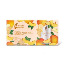 Ginger Peach Sparkling Water - 8pk/12 fl oz Cans - Good & Gather™