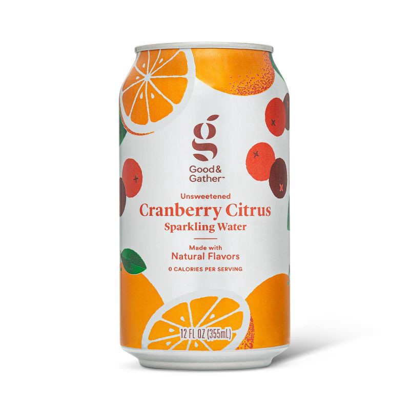 slide 2 of 3, Cranberry Citrus Sparkling Water - 8pk/12 fl oz Cans - Good & Gather™, 8 ct; 12 fl oz