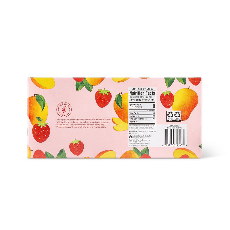 slide 3 of 3, Strawberry Mango Sparkling Water - 8pk/12 fl oz Cans - Good & Gather™, 8 ct; 12 fl oz