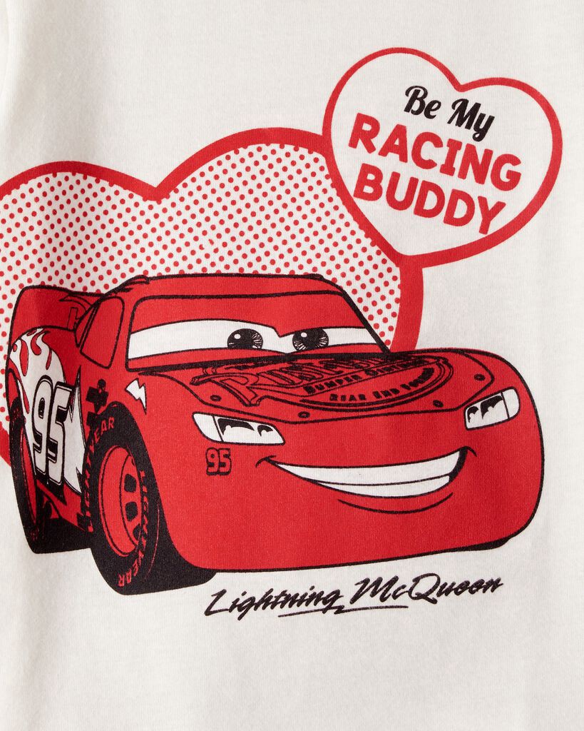 slide 2 of 2, Carters Toddler Boy Valentine's Day ©Disney/Pixar Cars Short-Sleeve Graphic Tee - Ivory Cream 3T, 1 ct
