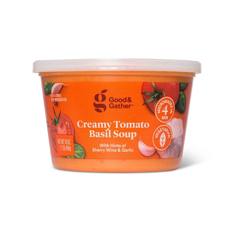 slide 2 of 3, Creamy Tomato Basil Soup - 16oz - Good & Gather™, 16 oz