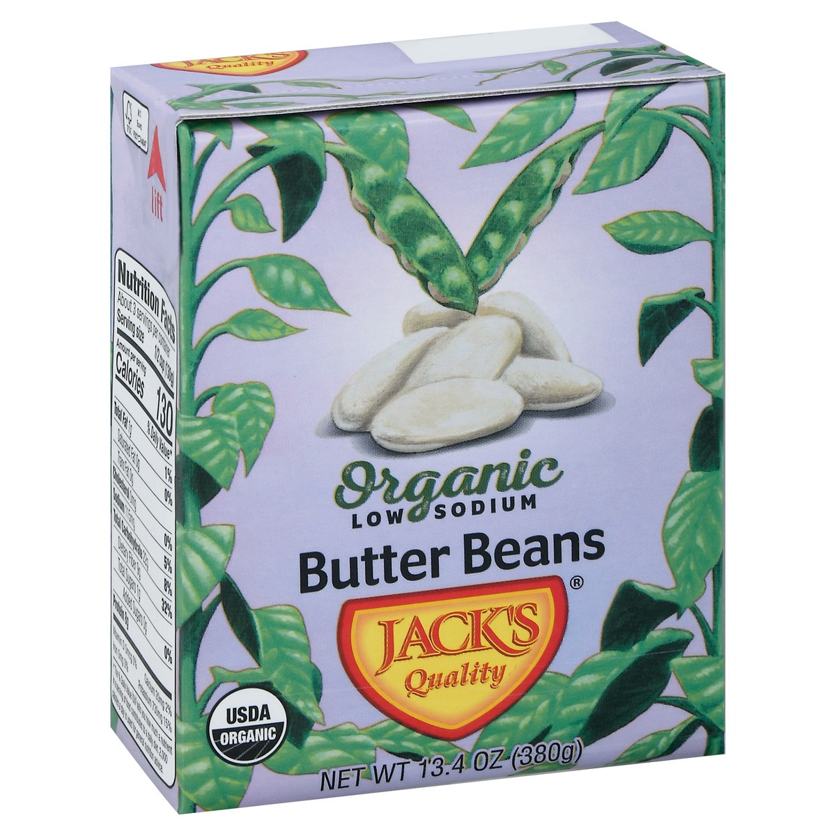 slide 2 of 9, Jack's Quality Organic Low Sodium Butter Beans 13.4 oz, 13.4 oz