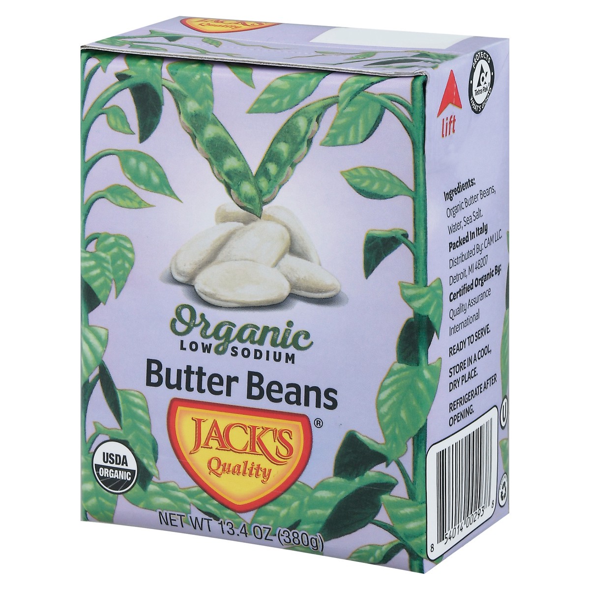 slide 3 of 9, Jack's Quality Organic Low Sodium Butter Beans 13.4 oz, 13.4 oz