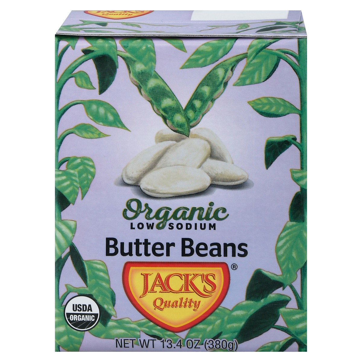 slide 1 of 9, Jack's Quality Organic Low Sodium Butter Beans 13.4 oz, 13.4 oz
