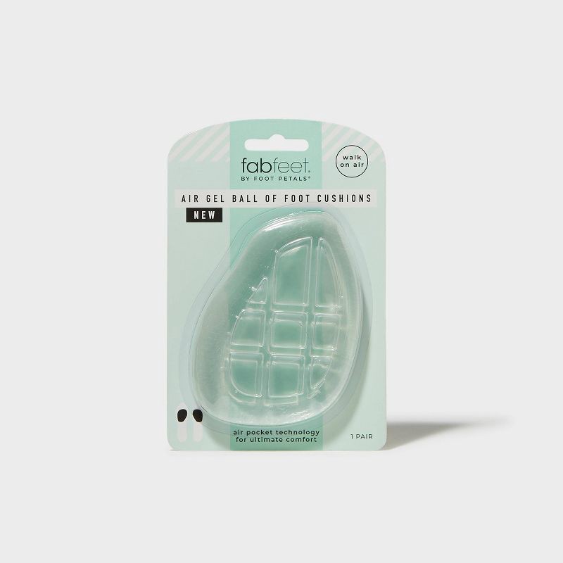 slide 1 of 5, Fab Feet Women's by Foot Petals Ball of Foot Air Gel Cushions Clear - 1 pair: Urethane Shoe Accessories, 1 ct