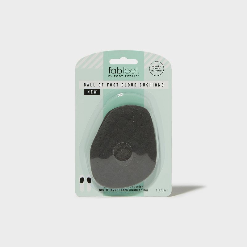 slide 1 of 4, Fab Feet Women's by Foot Petals Ball of Foot Cloud Shoe Cushion Gray - 1 pair: Polyurethane Foam Shoe Pads, Accessories, 1 ct