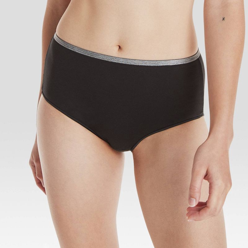 slide 3 of 5, Hanes Women's 10pk Cool comfort Cotton Stretch Briefs Underwear - 7, 10 ct