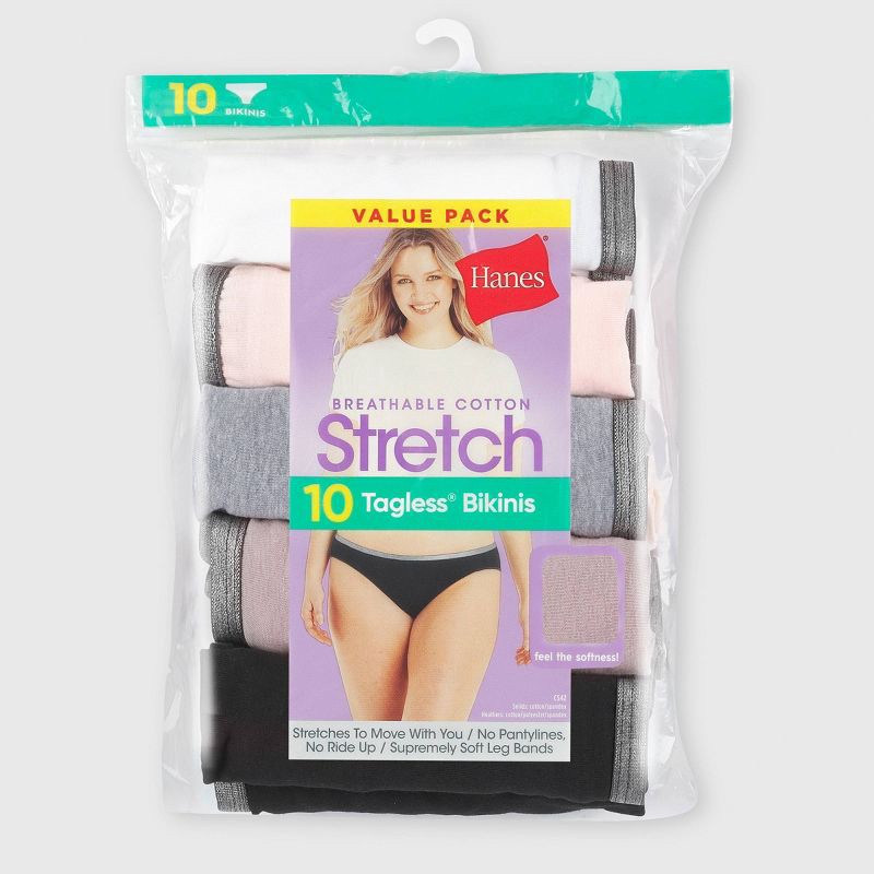 Hanes Women's 10pk Cool Comfort Cotton Stretch Briefs Underwear
