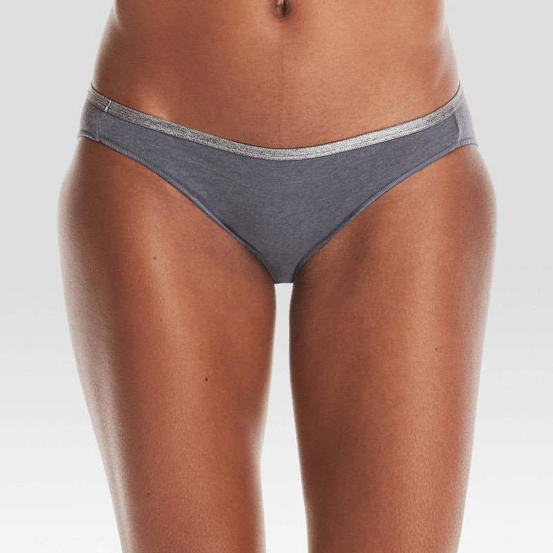 slide 3 of 5, Hanes Women's 10pk Breathable Stretch Cotton Bikini Underwear - Colors May Vary 9: Tagless, Lightweight Knit, Low Rise, 10 ct